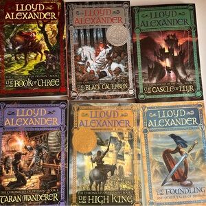 The Chronicles of Prydain Book Set - Gold, Red, Green, Blue Covers